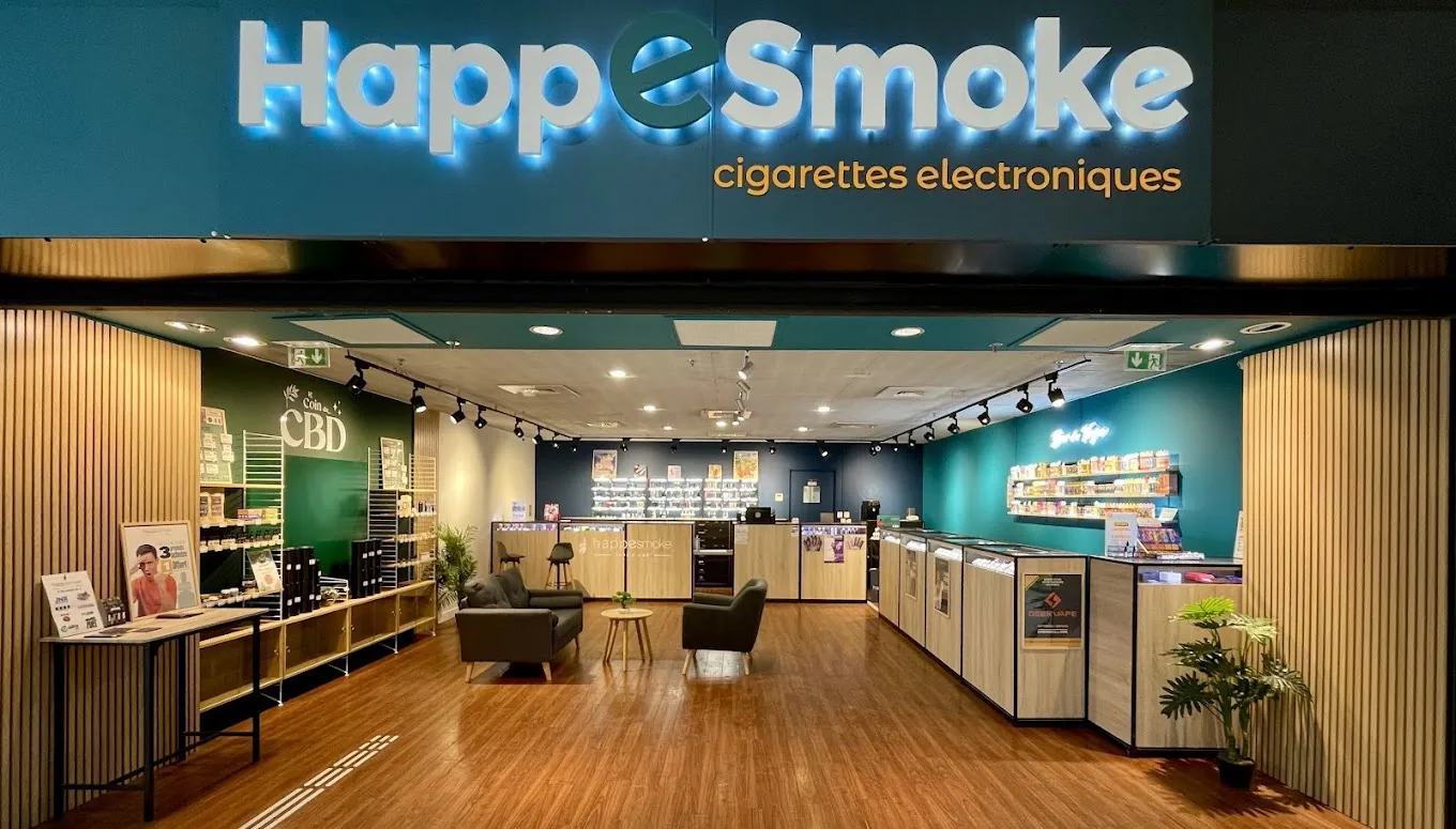 Vitrine du magasin HappeSmoke Pérols